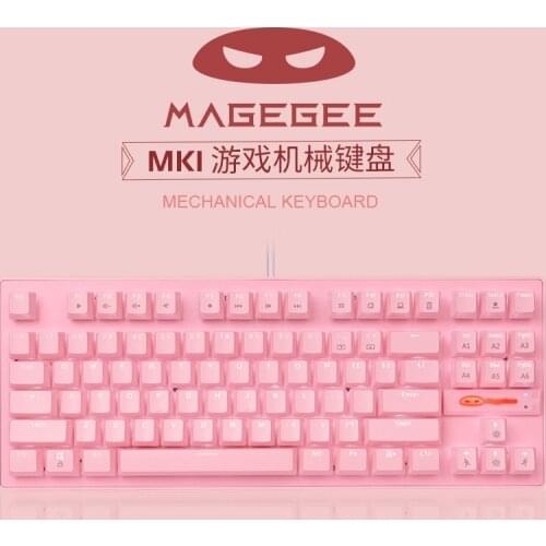 Pink Girls Magegee Mechanical Keybaord Multimedia Blue Switch Gaming Keyboard 87/104 Keys Mechanical Keyboard for Laptop/PC