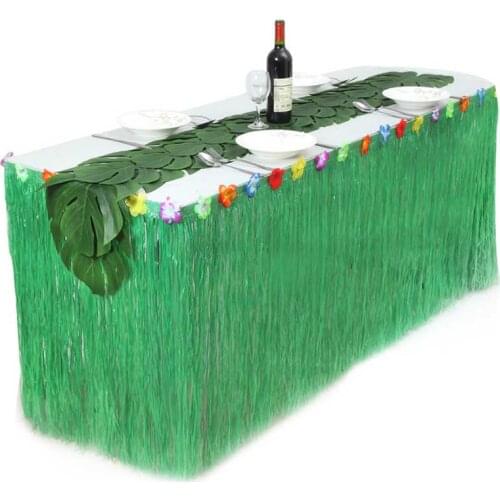 Tropical Hawaiian table skirt DIY Flowers Grass Beach Decoration Table Flower Wedding Party Skirt Party Baby Shower Supplies