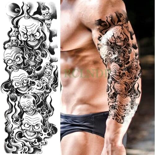 Waterproof Temporary Tattoo Sticker skull head full arm fake tatto flash tatoo sleeve tatouage body art for men women lady