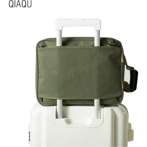 QIAQU Short-distance Travel High Capacity Women Casual Solid Color canvas handbag Cross body clothing storage pouch handbag