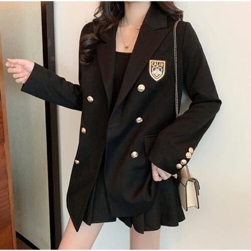 2021 Spring And Autumn Retro Suit Women Blazers Black Female New Net Red Coat
