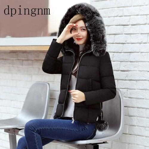 018 New Arrival Women Winer Jacket Fur Collar With Hood Girls Students Female Coat Parka Outwear Women Basic Jacket Camperas