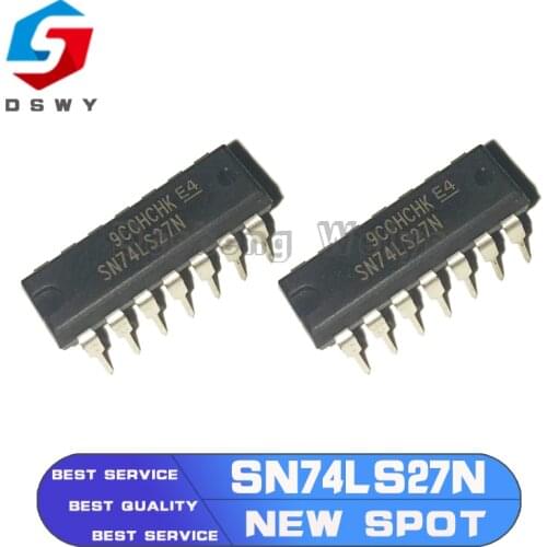 10pcs/lot HD74LS27P SN74LS27N 74LS27 DIP-14 TRIPLE 3-INPUT NOR GATE IC