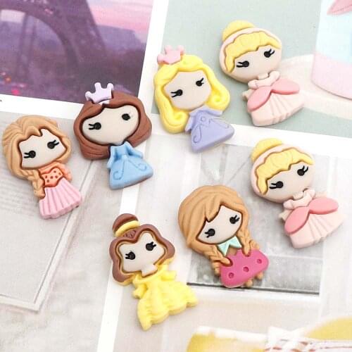 10pc/lot Kawaii Cartoon princess flat back resin Scrapbooking Accessories Girl Resin Cabochons Hair embellishments
