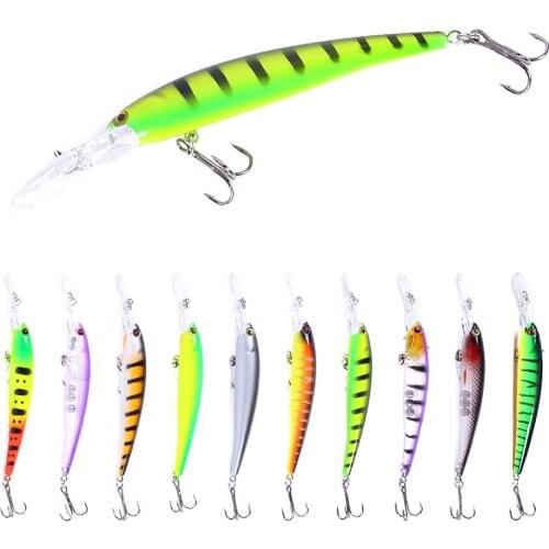10pc Minnow Fishing Lure Laser Hard Artificial Bait 3D Eyes 12.5cm 11g Fishing Wobblers Pike Carp Bait Crankbaits Fishing Tackle