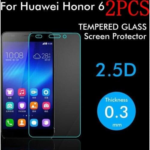 2PCS Original Tempered Glass For Huawei Honor 6 Screen Protector Thoughed protective film For Huawei Honor 6 glass