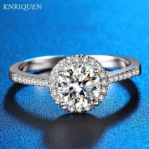925 Sterling Silver Rings for Women 0.5ct 1ct 2ct Pass Diamond Test Real Moissanite Ring Wedding Engagement Bands Fine Jewelry