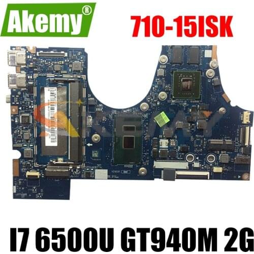Akemy For Lenovo Yoga710-15isk Yoga 710-15iSk BIUY2_Y3 LA-D471P Laptop Motherboard CPU I7 6500U GT940M 2G 100% Test OK