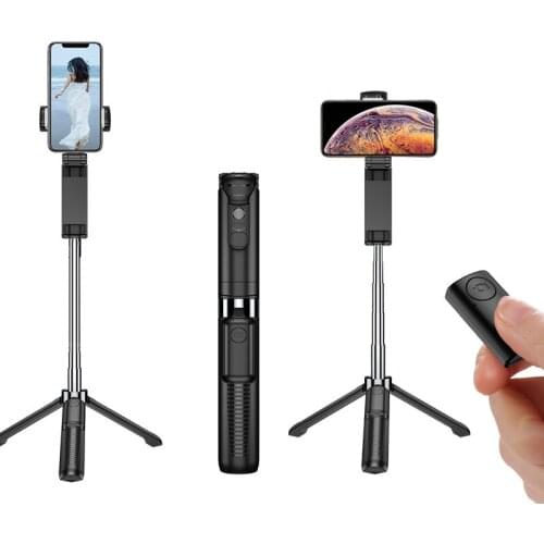 Wireless Tripod Bluetooth Selfie Stick Built-in Remote Control Foldable Monopod Shutter Take Photo Smartphone Selfiestick
