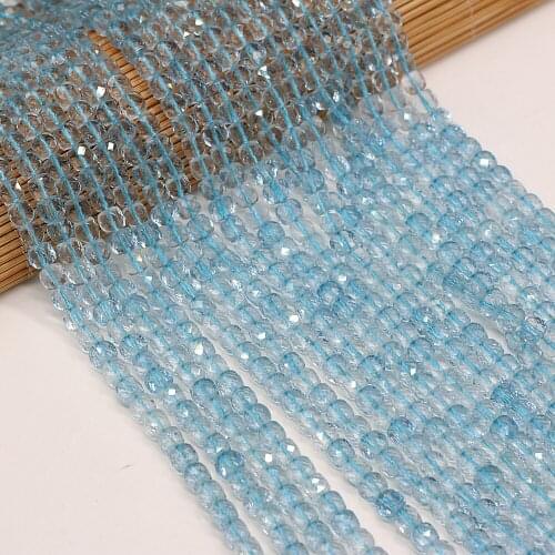 5mm Beaded Natural Semi-Precious Stones With Irregular Faceted Square Topaz Spacer Loose Beads for Jewelry Making DIY Bracelet