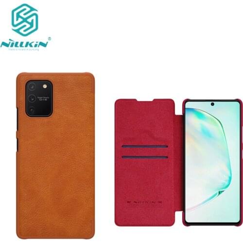 For Samsung Galaxy S10 Lite 2020 phone case Nillkin vintage Qin flip cover PU Leather Case PC plastic back case