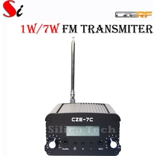 CZERF 1W/7W Broadcast radio station CZE-7C stereo PLL FM transmitter + Ant kit