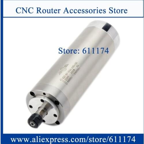 Cnc spindle motor 0.8kw water cooled spindle motor ER11 800W 24000rpm D65*195mm wood 4 bearing spindle motor