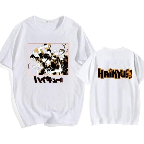 Japanese Anime Haikyuu Graphic T-shirt O-neck Hot Karasuno Fly High Tees Summer Harajuku Causal Men Tops Unisex