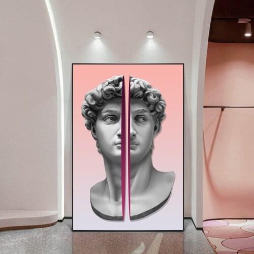 Vaporwave Sculpture David Portrait Statue Canvas Painting Posters And Prints Modern Funny Pictures On Wall Art Home Decoration