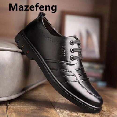 Mazefeng Classic Business Men Dress Shoes Fashion Elegant Formal Wedding Shoes Men Slip on Office Oxford Shoes for Men 2021 New