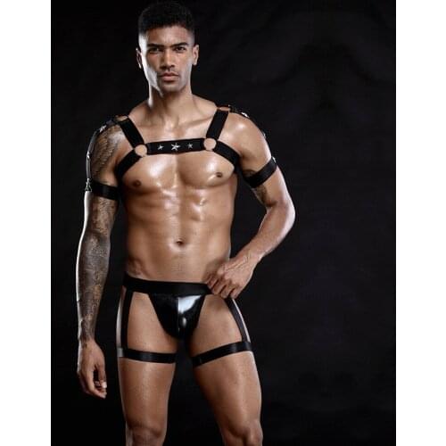 Men Underwear Sexy Lingerie Set Male Underwear Set Exotic Costumes Gay Lingerie Man Cosplay Costumes Sissy Bodysuit Male Harness