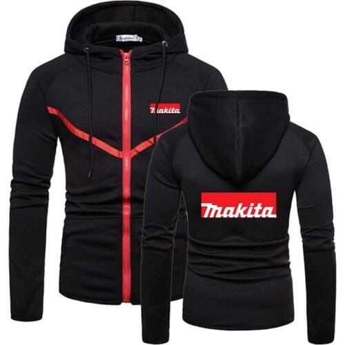 Hot! New Mens Makita Logo Zipper Quality Comfortable Wild Styles Muscle Sportswear Hoodies High Street Comfortable Sweatshirts