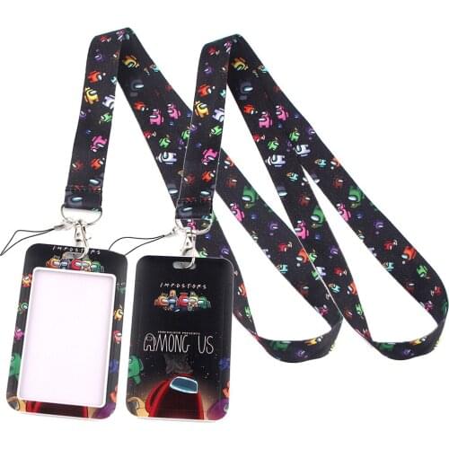 LT23 Game Astronaut Print Keychain Ribbon Lanyards for Keys ID Card Phone Straps Hanging Rope Lariat Students Badge Holder