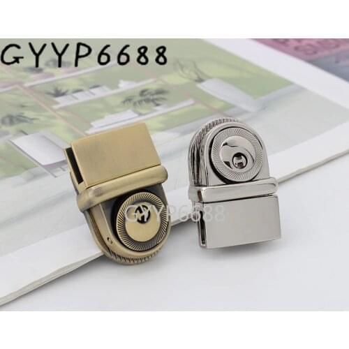 1-5 sets 41x26mm 4 colors metal tongue-shape push lock for purse bag accessories woman crossbody bag parts