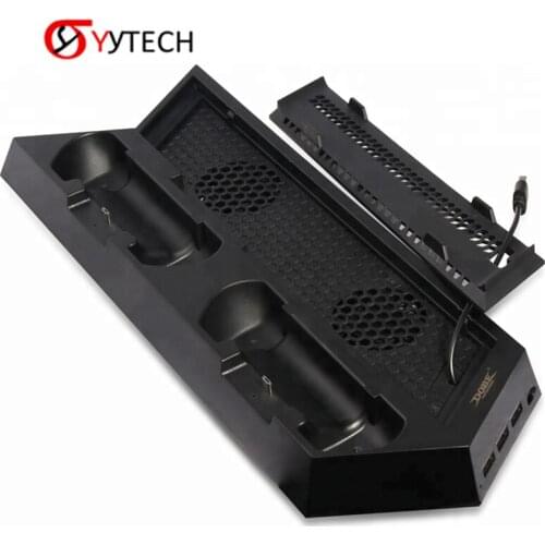 SYYTECH TP4-023B Multifunctional Game Controller Dual Charging Stand Cooling Fan Charg For PS4 Slim Pro