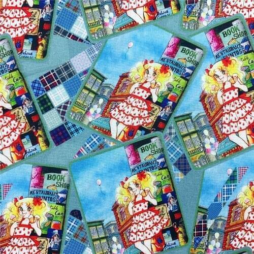 Cartoon Plain cotton fabric for Sewing Quilting Accessories DIY Children Bed Sheet Pillowcase Patchwork Ma