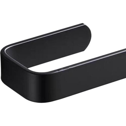 Wall Mounted Bathroom Kitchen Roll Holder Paper Tissue Rack Hook Modern Black Hanger Acrylic Toilet Paper Holder Tissue Rack