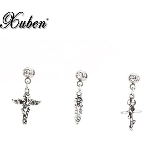 Stainless steel mini ear nail Earrings punk style 1 pc body puncture