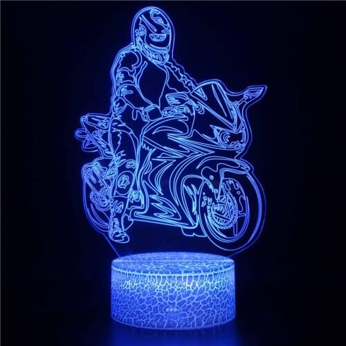 Nighdn 3d Lamp Illusion Motorcycle Night Light for Kids Bedroom Bedside Table Lamp Gifts for Boys Friends Birthday Home Decor