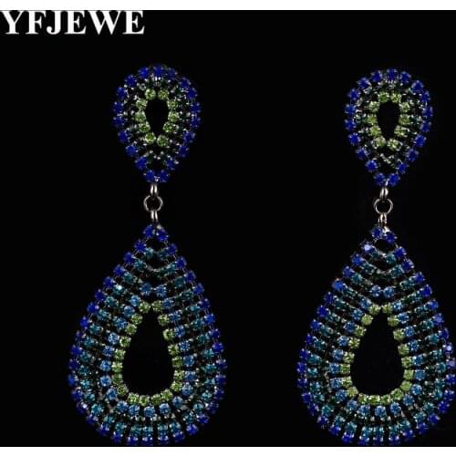 YFJEWE New Fashion Austrian Crystal Earrings For Women Multicolor Drop Earrings Party Gift Drop Shipping #E100