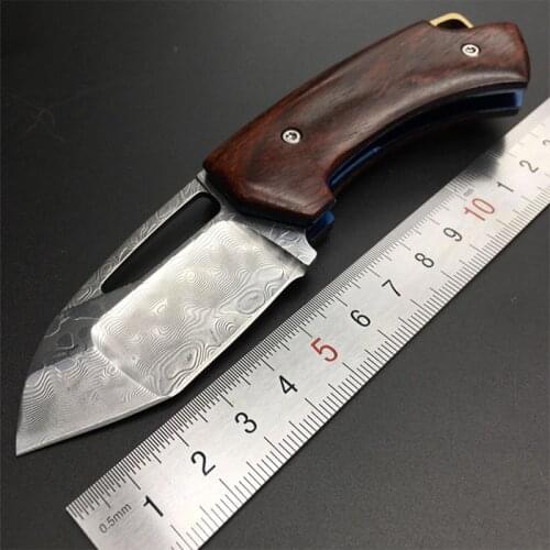 New style a sharp Damascus knife folding knife The rosewood handle Exquisite gift Outdoor survival tools