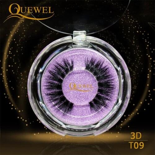 Quewel Mink False Eyelash Transparent Band Lashes 3D Invisible Thin Band Reusable Natural Long Thick 16 Styles Crystal Box