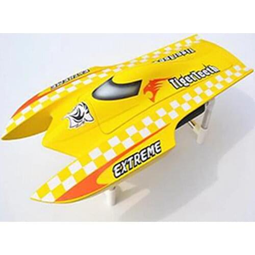 E22 PNP Tiger Teeth Fiber Glass Racing Speed Boat W/2550KV Brushless Motor/ 90A ESC Catamaran RC Boat yellow TH02623