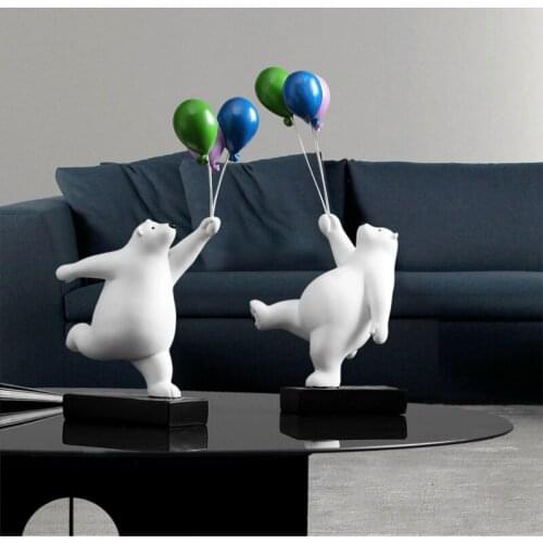 Modern Home Furnishings Balloon Bear Statue Wall-mounted Home Decoration Living Room