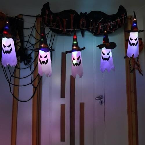 LED Lights Gypsophila Ghost Atmosphere Layout Halloween Wizard Hat Waterproof Battery box Light String Holiday Decoration light