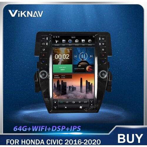 2din heat unit autoradio Android IPS DSP Car Multimedia radio player For Honda Civic 2016 2017 - 2020 Auto stereo GPS Navigation