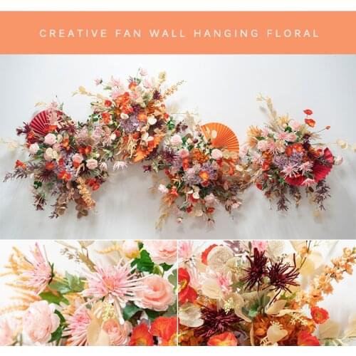Fake flower decoration, wall hanging, flower fan arrangement, flower guide, arch stage arrangement, wedding ceremony