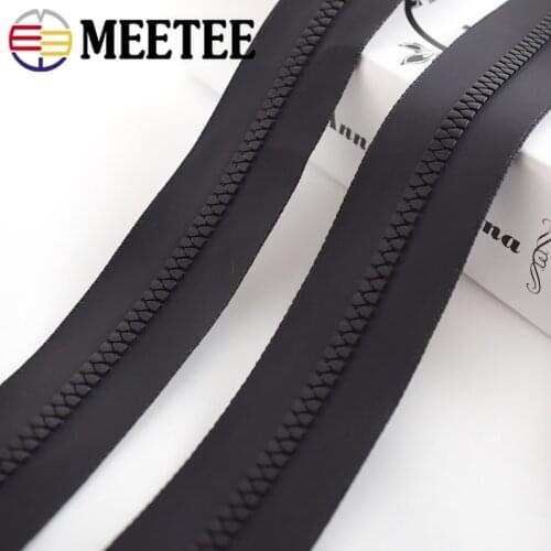 Meetee 2/4M 5# Resin Waterproof Zipper Loading Coil Code Zip Outdoor Coat Waterpoof Zippers DIY Apparel Sewing Accessories