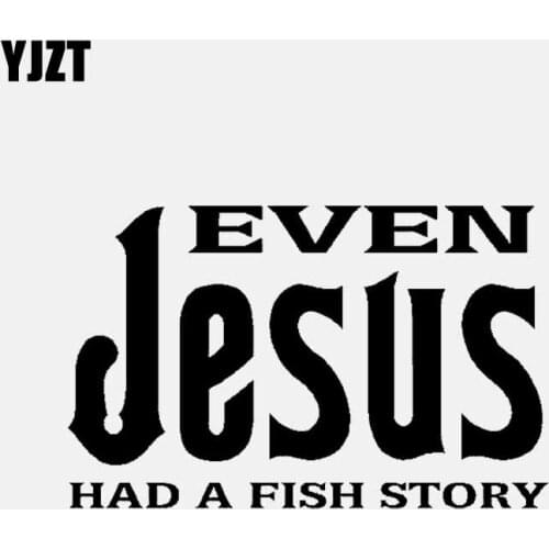 YJZT 14.5CM*9.2CM EVEN Jesus HAD FISH STORY Vinyl Decal Car Sticker Black/Silver C3-1307