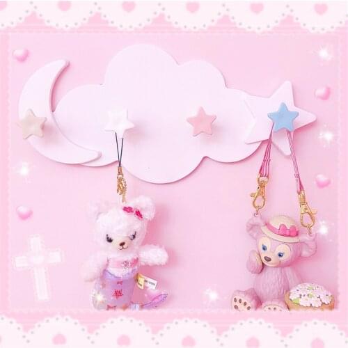 1Set Lovely Plastic Cloud Star Plastic Adhesive Hook Wall Sticky Mount Hanger Rack