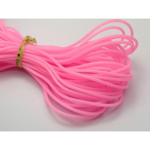 10 Meter Pink 2mm Soft Hollow Rubber Tubing Jewelry Cord Cover Memory Wire