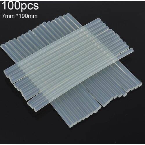 100pcs/set 7mmx190mm Transparent Hot Melt Gun Glue Sticks Gun Adhesive DIY Tools for Hot Melt Glue Gun Repairs Alloy Accessories