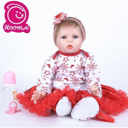22"55CM Lifelike Reborn Baby Doll Cloth Body Realistic Fashion Baby Bebe Doll Toy For Childrens Day Kid Gifts Newborn Baby Doll