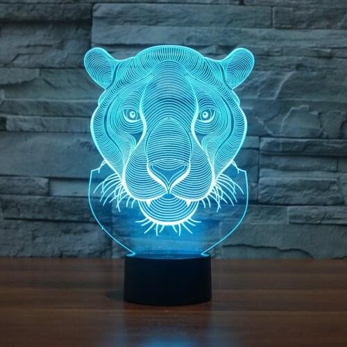 Leopard Animal 3D Nightlight Creative Electronic Gift Supply LED Night Light Colorful Gradient Table led Lamp