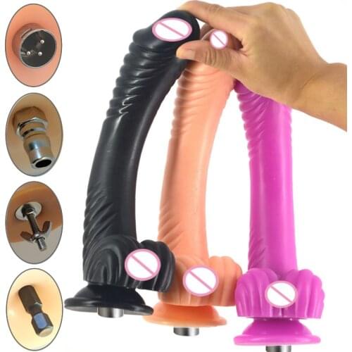 Traditional Sex Machine Attachment 3XLR Accessories Animal Bend Snake Dildo Suction Cup Sex Love Machine For Women Man Y19