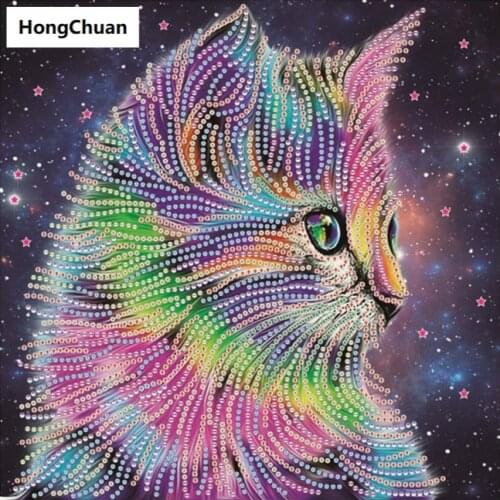 Fast delivery colorful cat 5D DIY square/round diamond painting mosaic cross stitch homedecoration muralChristmas gift New Year