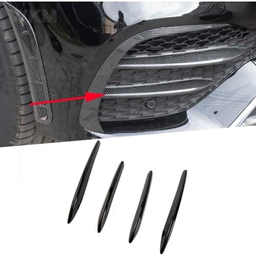 Car Front Fog Light Lamp Grille for Benz GLE Class W167 350 450 GLE53 AMG Sport SUV 2020 + Grill Slats Cover Trim 4pcs