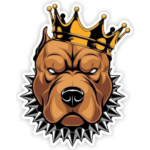 B0797# Various Sizes Self-adhesive Decal Питбуль в короне Car Sticker Waterproof Auto Decors on Bumper Rear Window Laptop