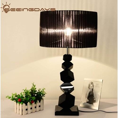 Free Shipping Crystal Table Lamp for Bedroom Living Room Bedside Lamp Led Black Crystal Lamp Fashion Luxury Crystal Lamps E27