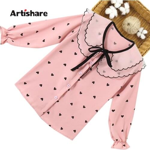 Blouses For Girls Dot Pattern Blouses For Girl Casual Style Kids Blouse For Girls Spring Autumn Childrens Clothing Girl